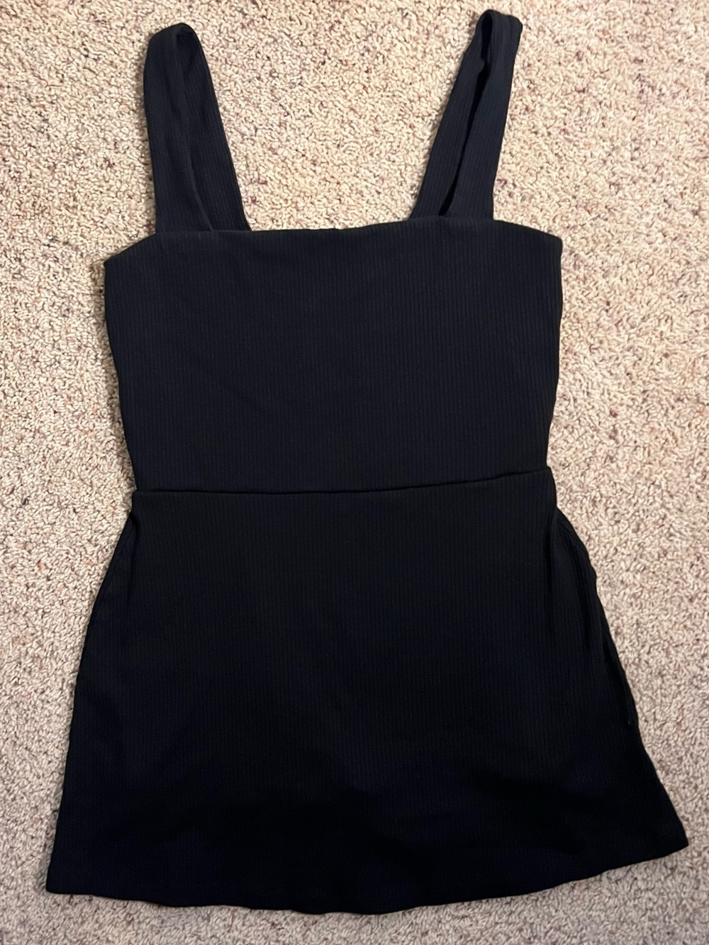 PINK Victoria's Secret black ribbed skort romper